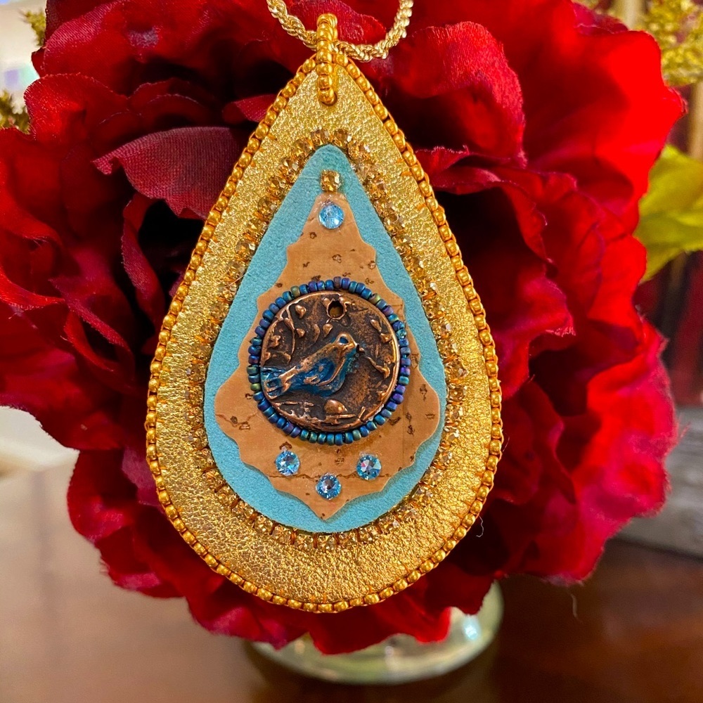 Faux leather pendant